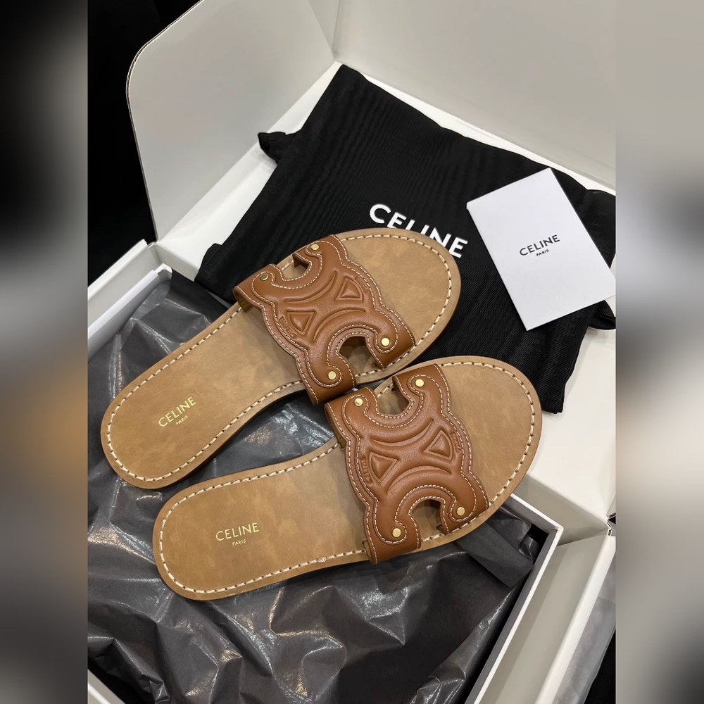 Celine Triomphe Slide Sandals